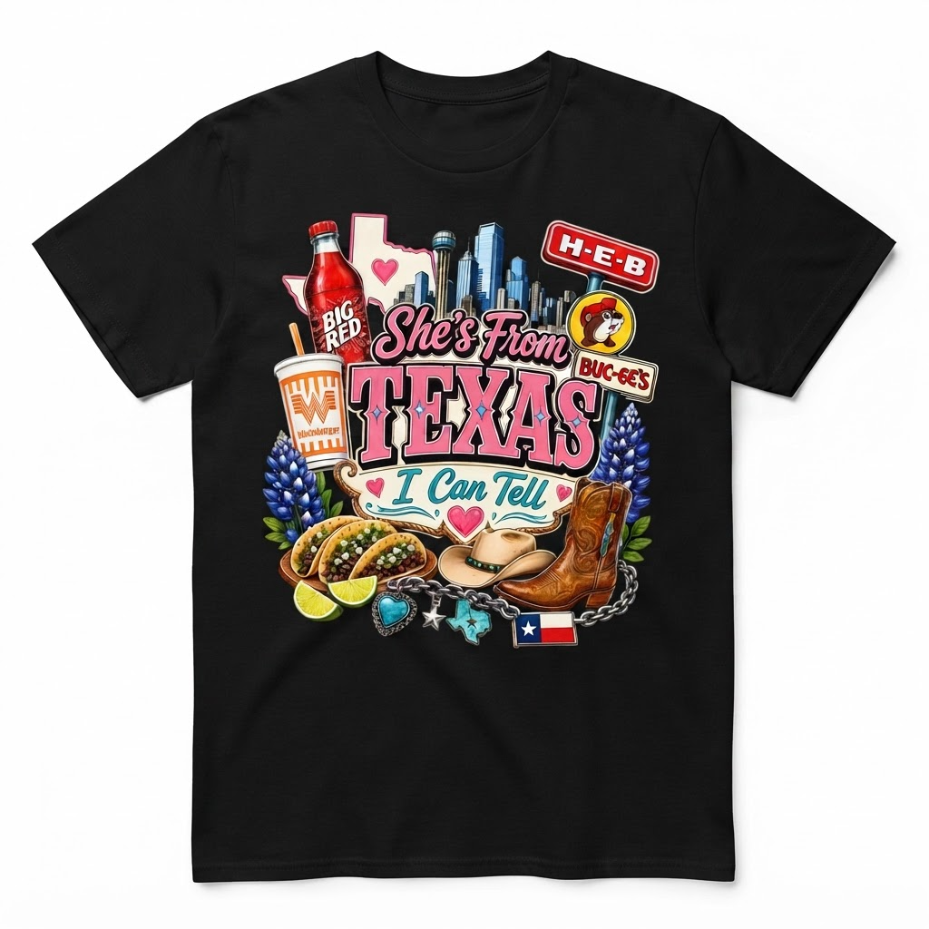 She from Texas, I Can Tell | Cowboy Outlaws Country T-Shirt | Unisex