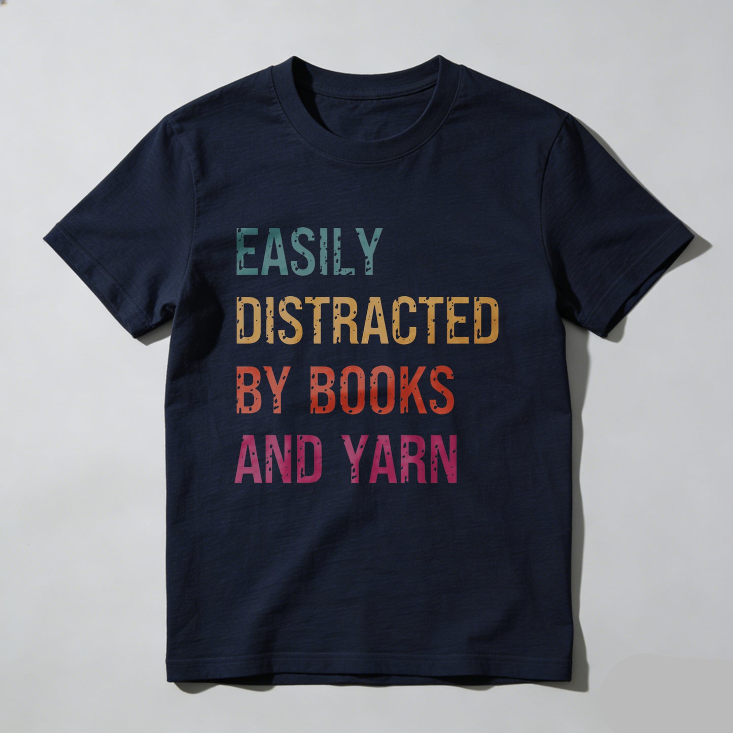 Wardrobecart Easily Distracted By Books And Yarn Unisex Classic T-shirt