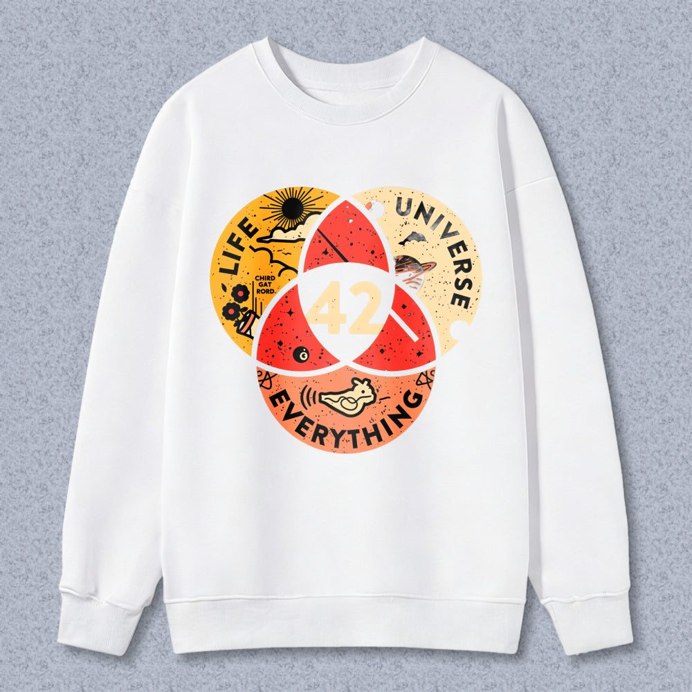 Wardrobecart Life Universe Everything 42 Venn Diagram Unisex Classic Sweatshirt