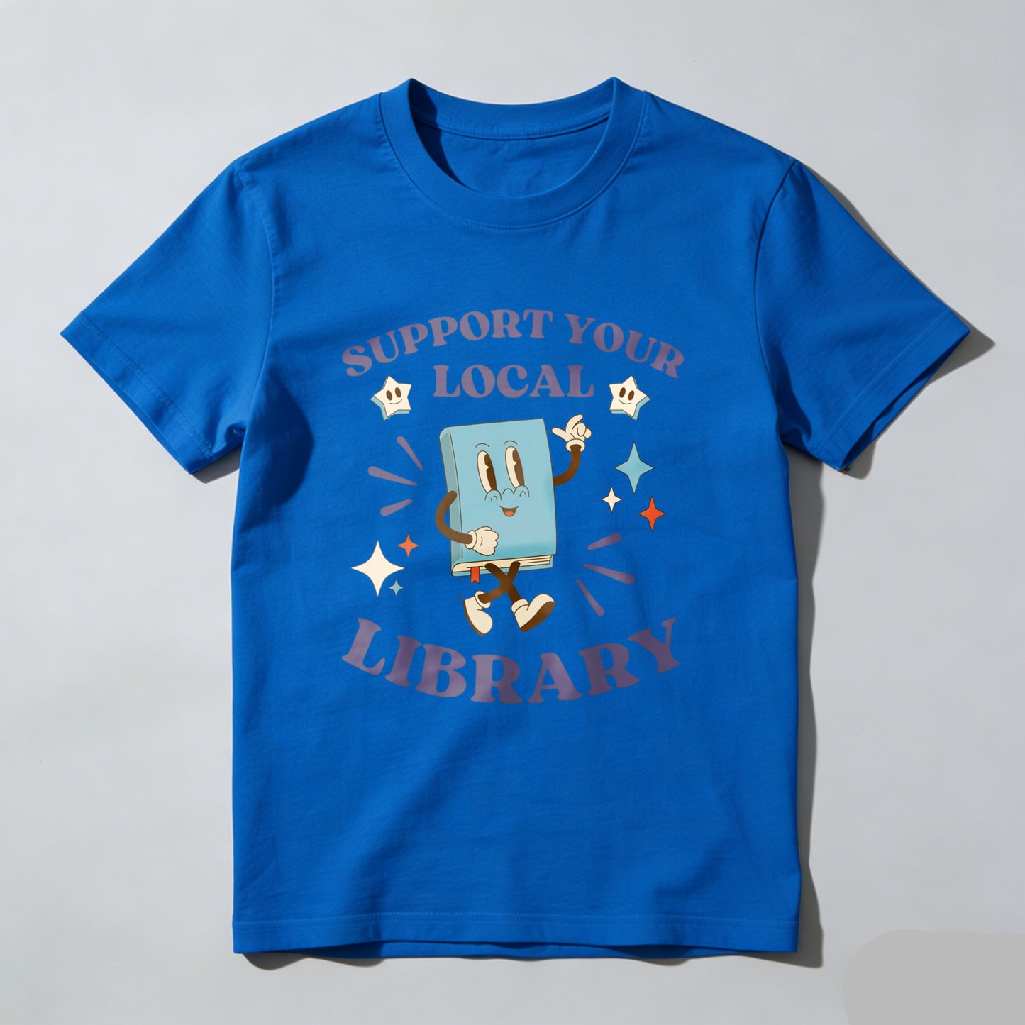 Wardrobecart Support Your Local Library Book Character Unisex Classic T-shirt