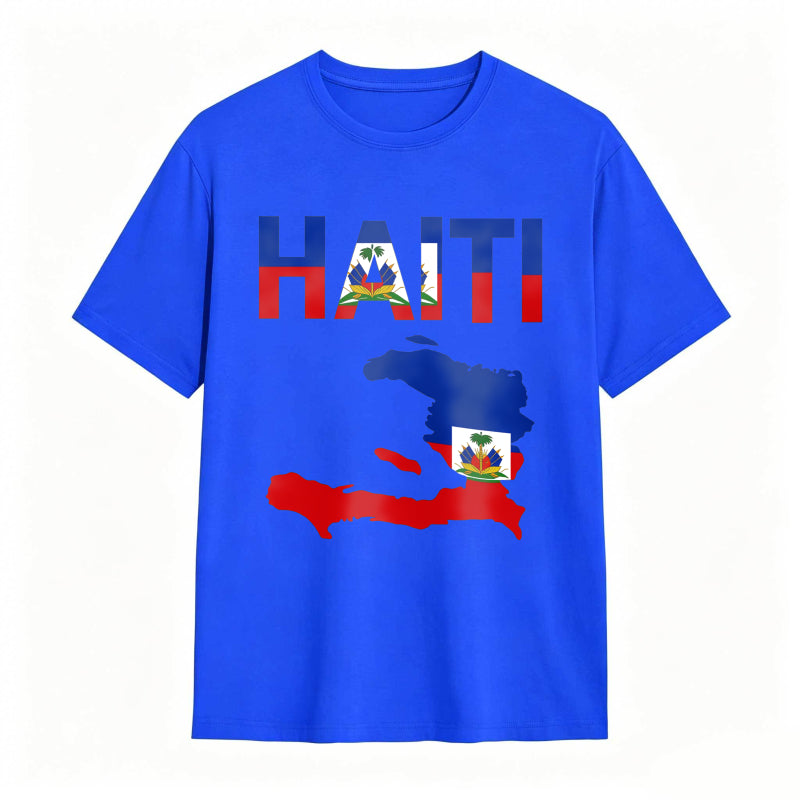 Cool Haiti Flag Map Haitian Pride T-Shirt