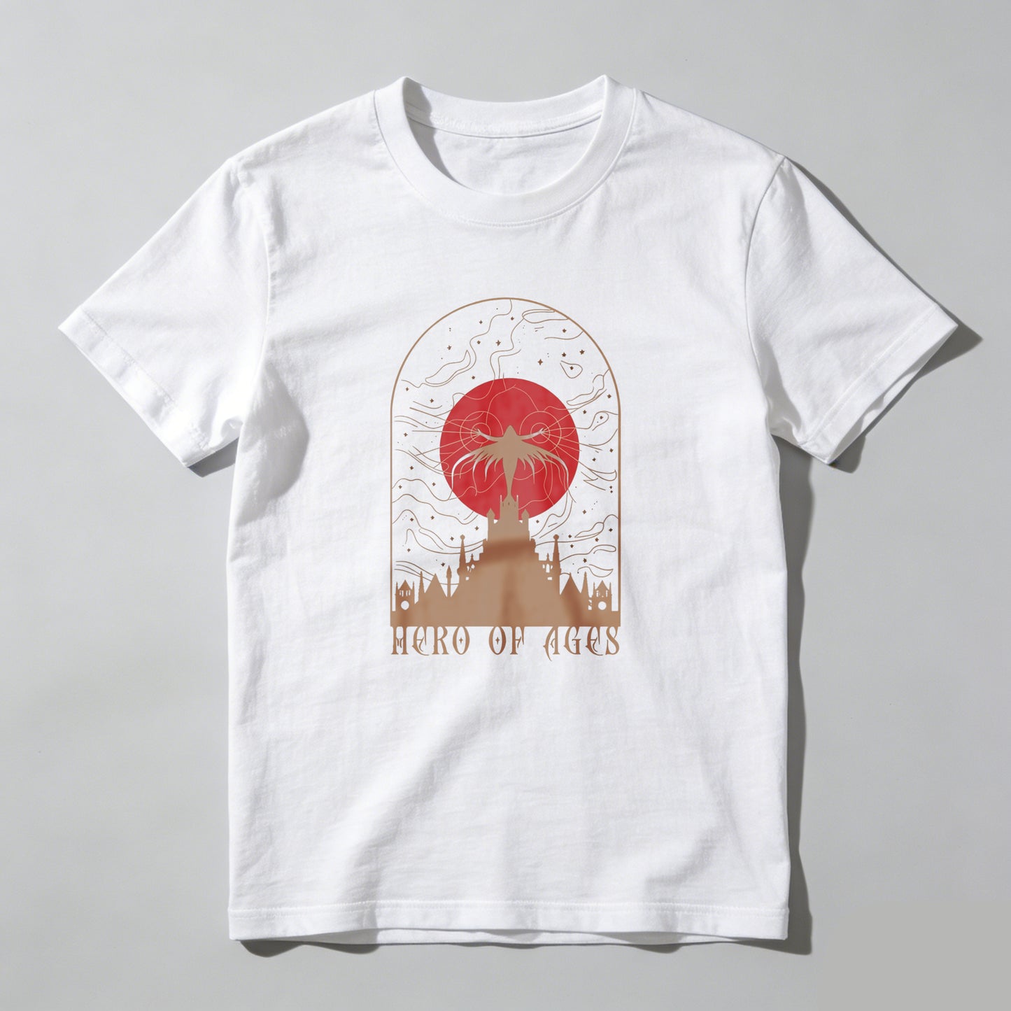 Wardrobecart Hero Of Ages Red Moon Castle Sky Unisex Classic T-shirt