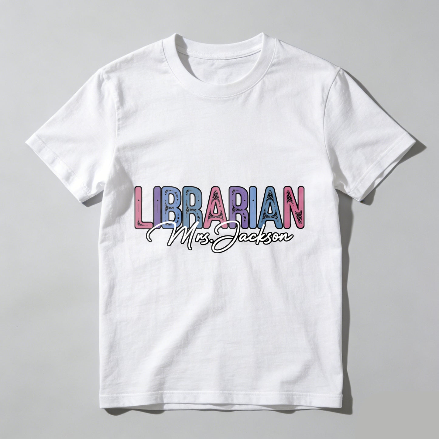 Wardrobecart Librarian Mrs Jackson Colorful Text Design Unisex Classic T-shirt