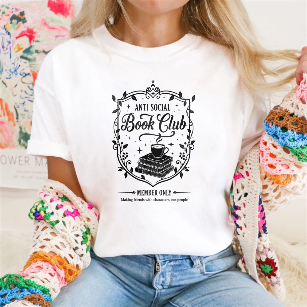 Wardrobecart Anti Social Book Club Member Only Unisex Classic T-shirt 100% cotton