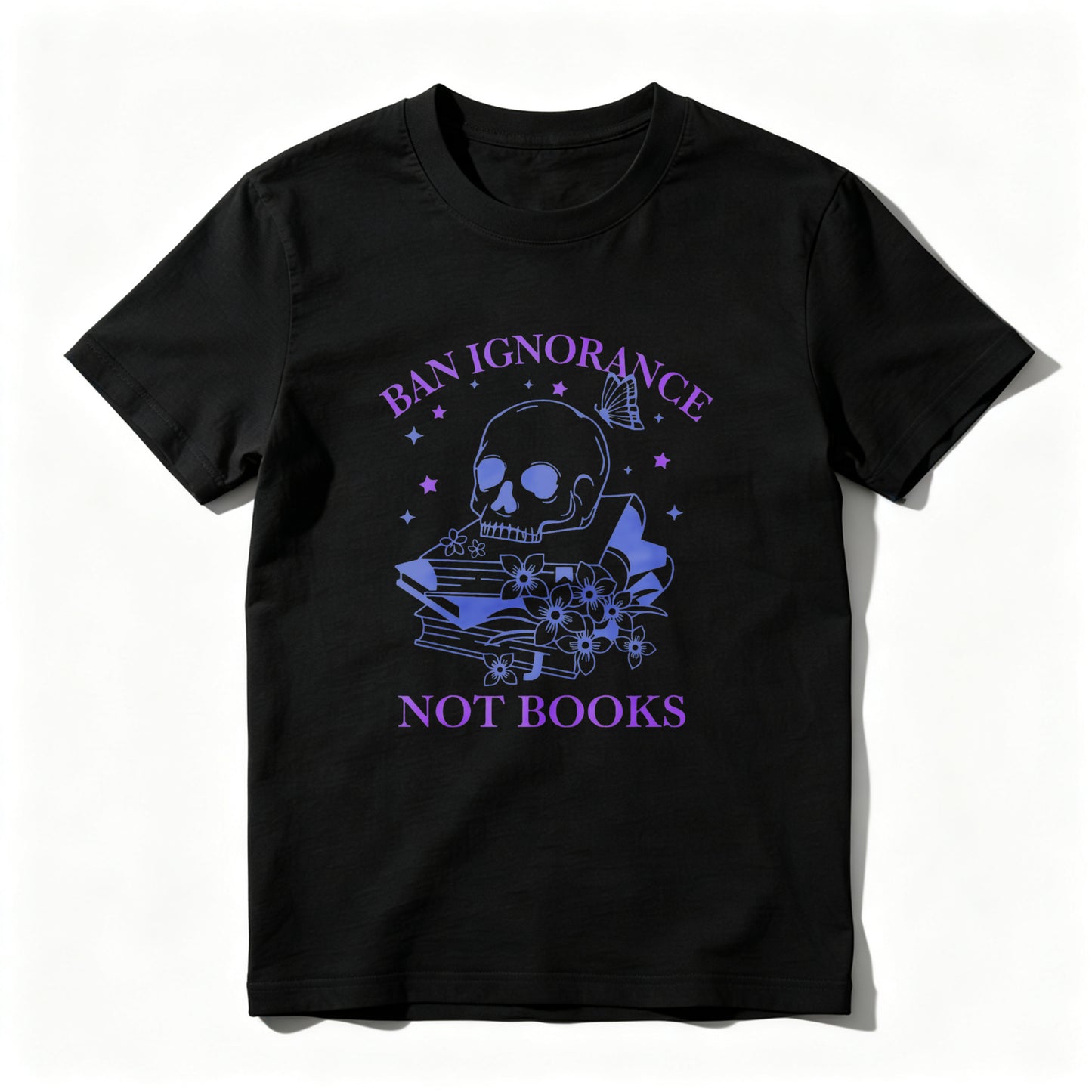 Wardrobecart Ban Ignorance Not Books Skull And Books Unisex Classic T-shirt
