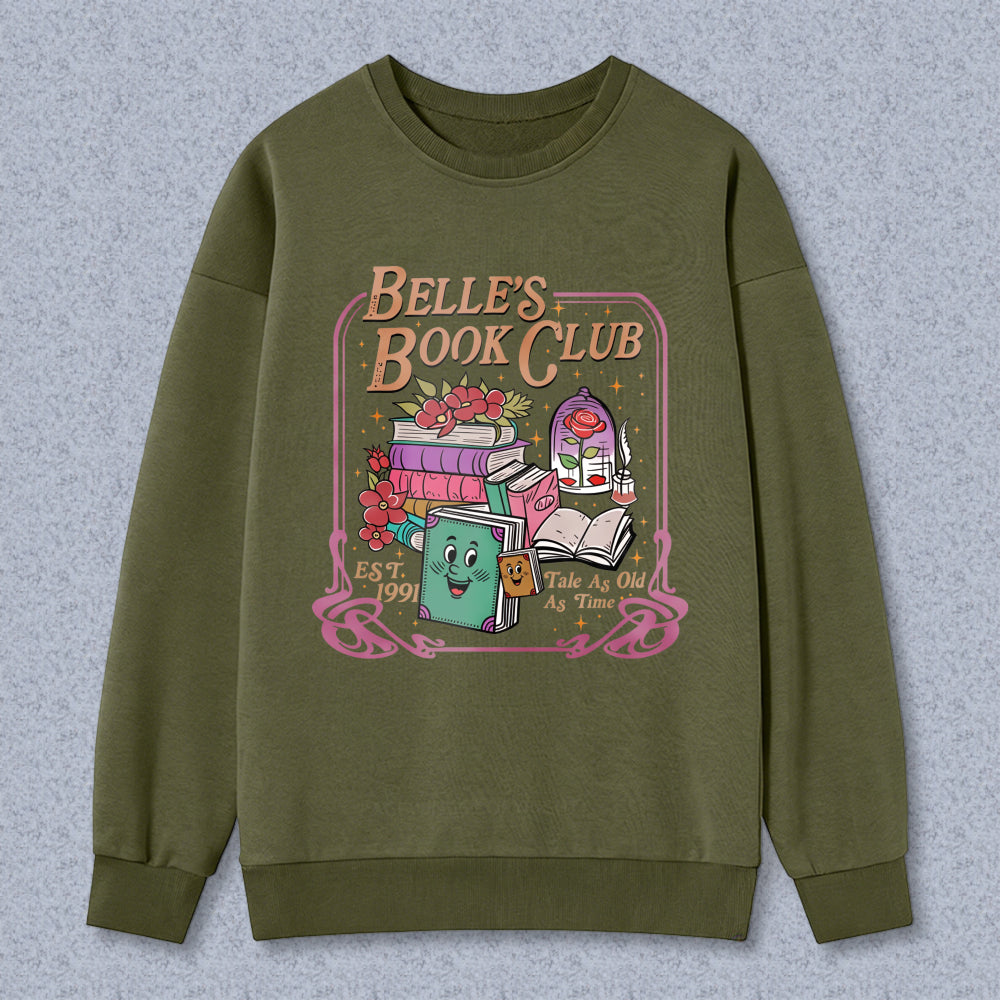 Wardrobecart Belle's Book Club With Books And Magic Lamp Design Unisex Classic Sweatshirt