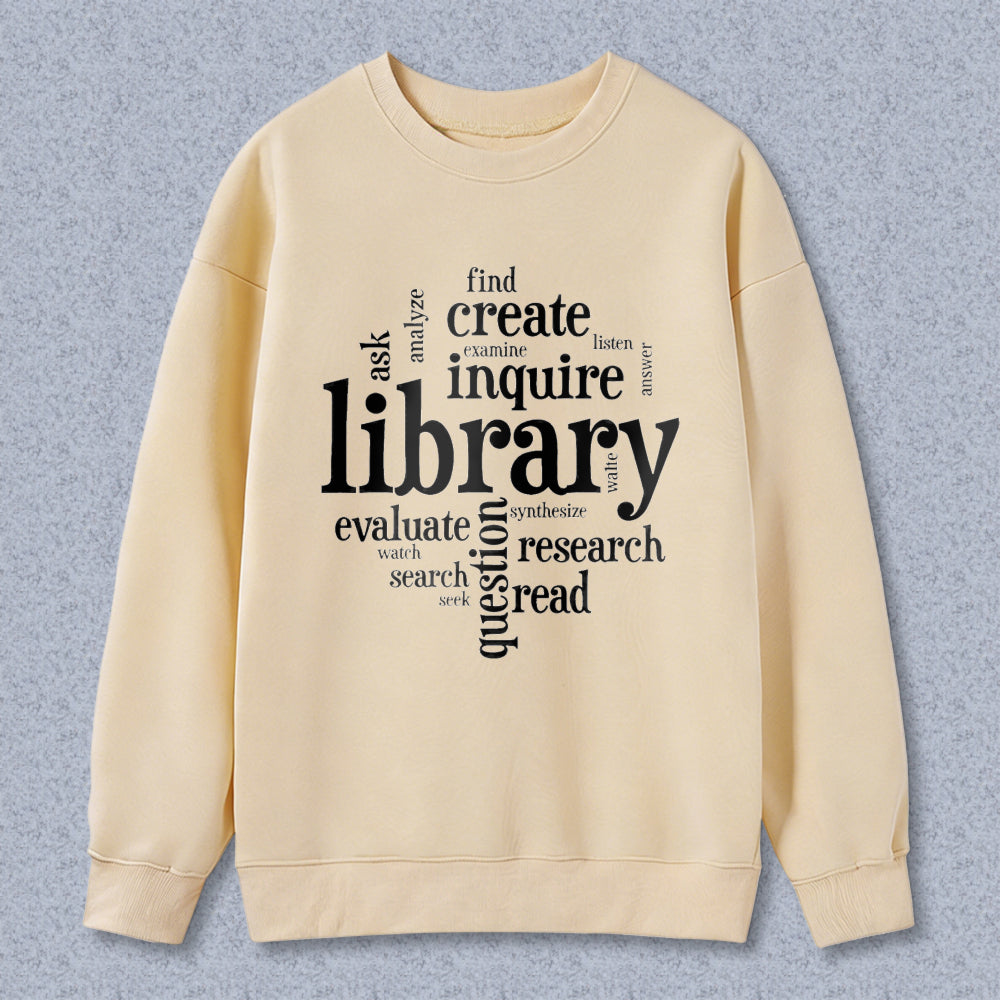 Wardrobecart Library Word Cloud Design Unisex Classic Sweatshirt