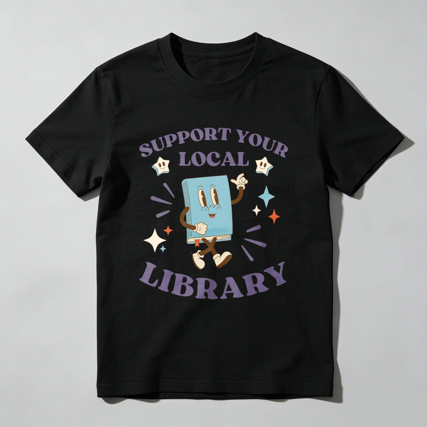 Wardrobecart Support Your Local Library Book Character Unisex Classic T-shirt