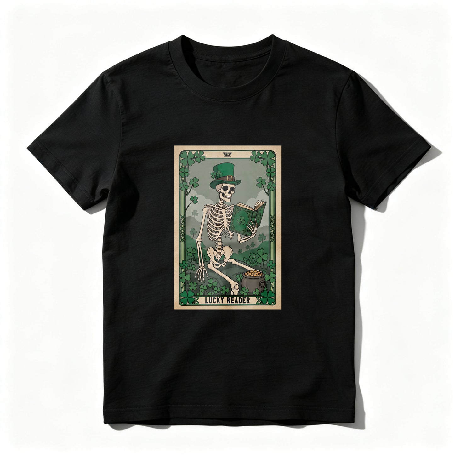 Wardrobecart Skeleton Reading Book In Forest Scene Unisex Classic T-shirt
