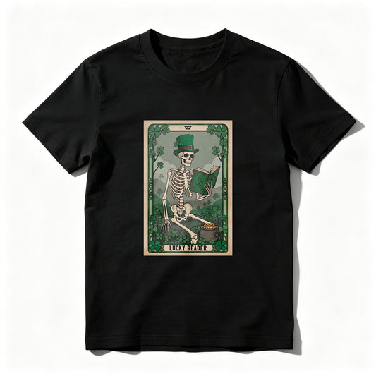 Wardrobecart Skeleton Reading Book In Forest Scene Unisex Classic T-shirt