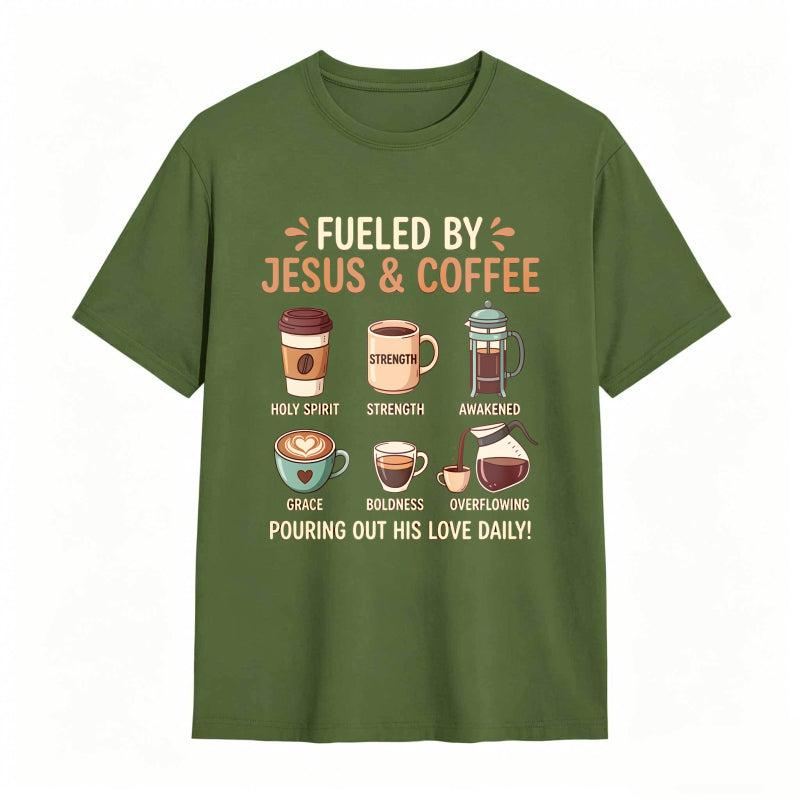 Fueled by Jesus and Coffee T-shirt