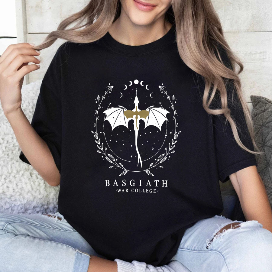 Wardrobecart Dragon Sword Moon Phases Wreath Stars Text Unisex Classic T-shirt