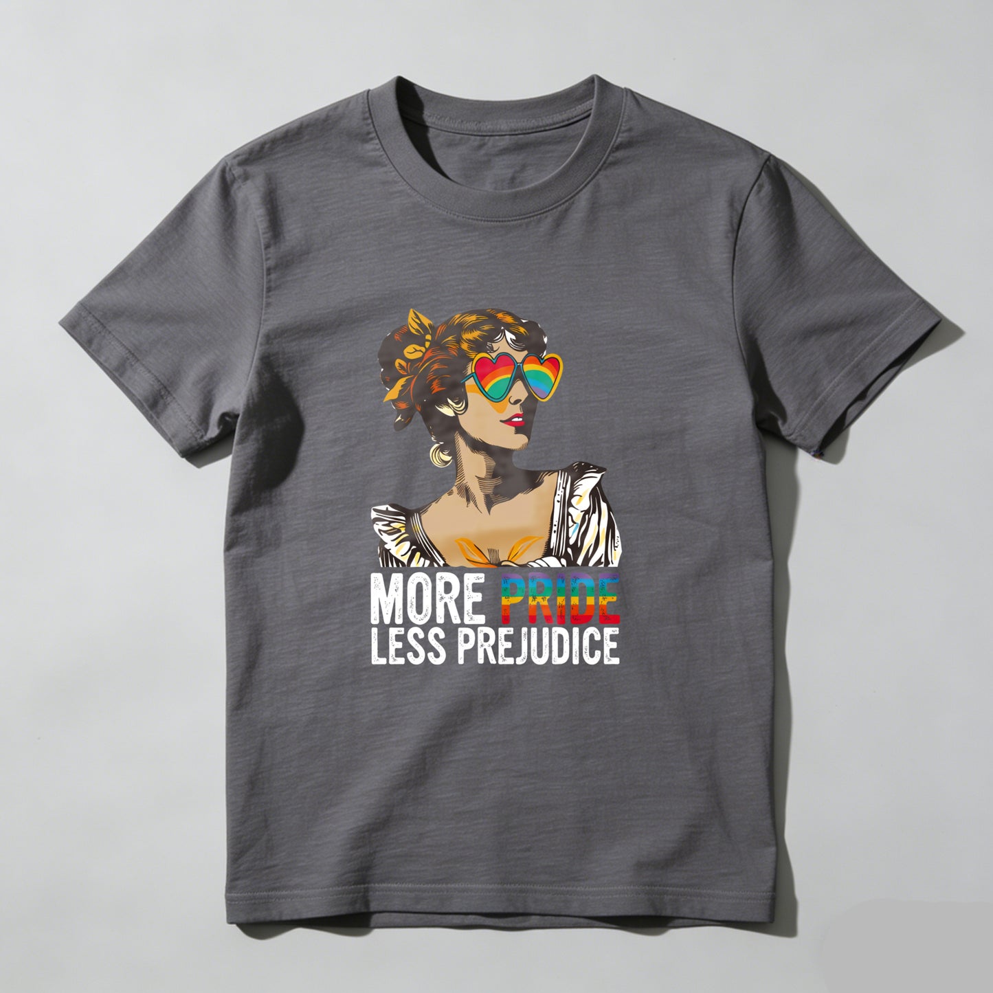 Wardrobecart More Pride Less Prejudice Woman With Rainbow Glasses Unisex Classic T-shirt