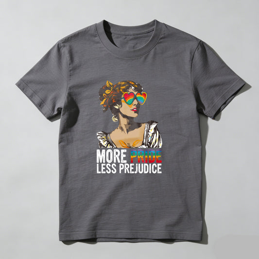 Wardrobecart More Pride Less Prejudice Woman With Rainbow Glasses Unisex Classic T-shirt