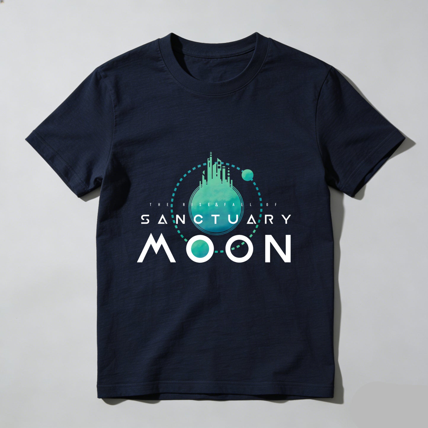 Wardrobecart Sanctuary Moon Planet Design With Cityscape Unisex Classic T-shirt