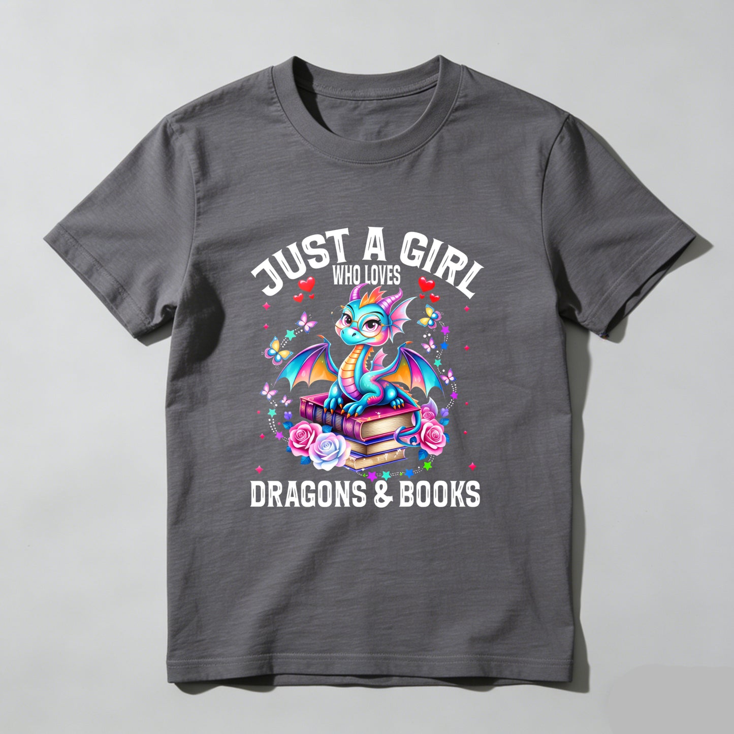 Wardrobecart Just A Girl Who Loves Dragons And Books Unisex Classic T-shirt