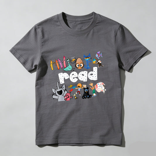 Wardrobecart Read With Colorful Characters And Fun Designs Unisex Classic T-shirt