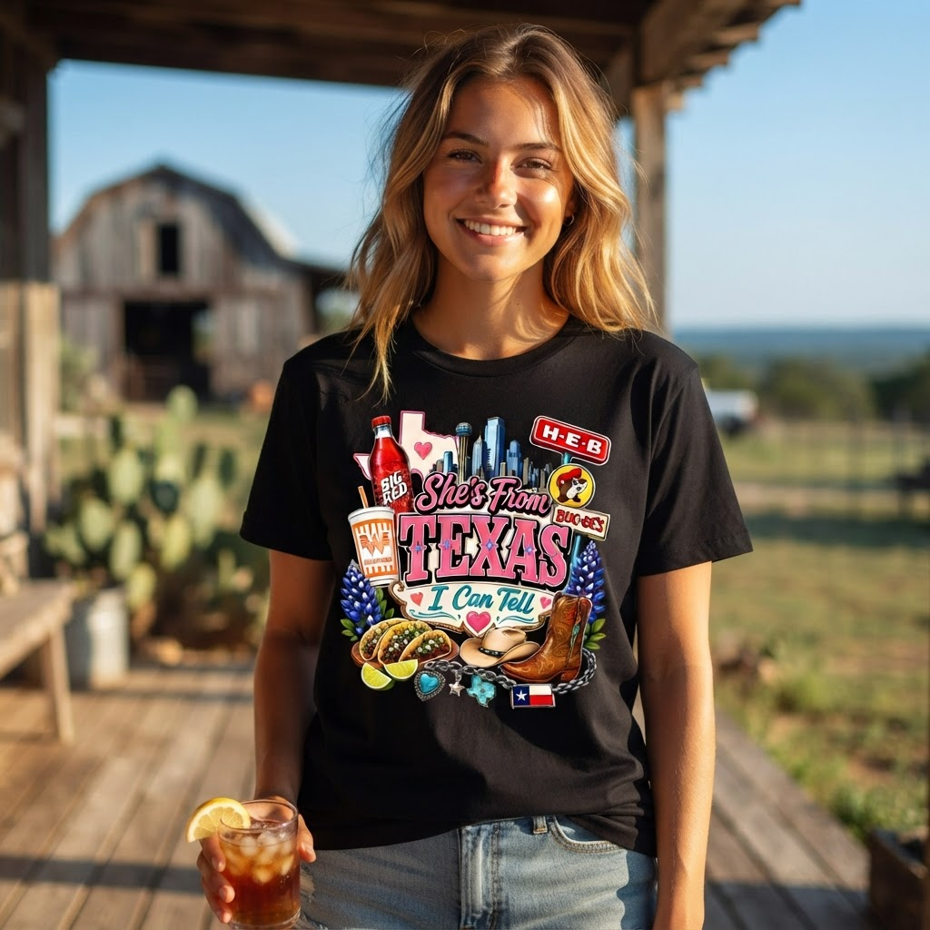 She from Texas, I Can Tell | Cowboy Outlaws Country T-Shirt | Unisex