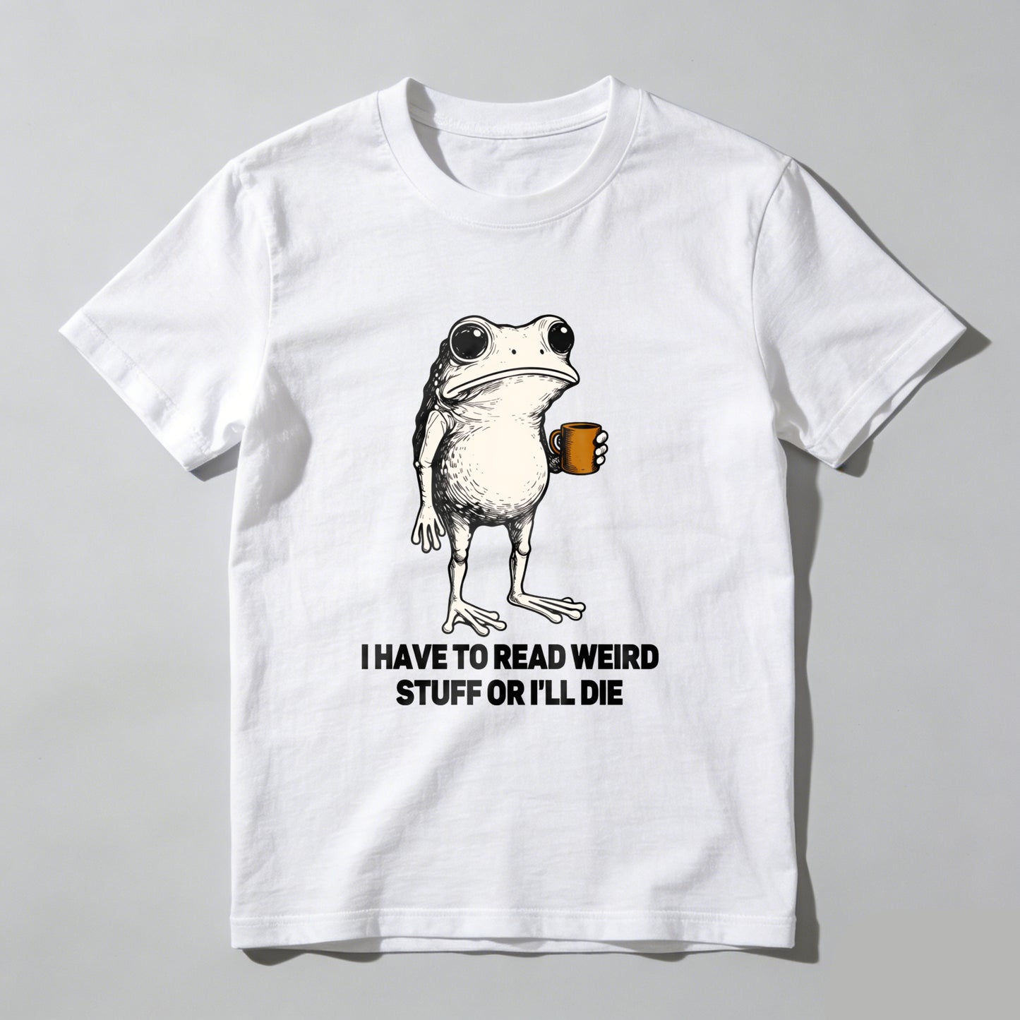 Wardrobecart Frog Holding Coffee Mug Standing Unisex Classic T-shirt