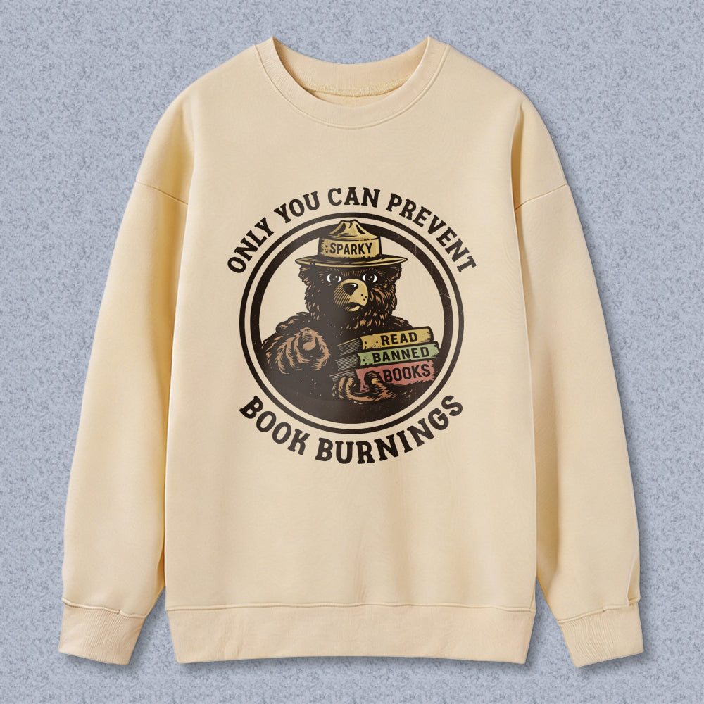 Wardrobecart Bear Sparky Read Banned Books Only You Can Prevent Book Burnings Unisex Classic Sweatshirt
