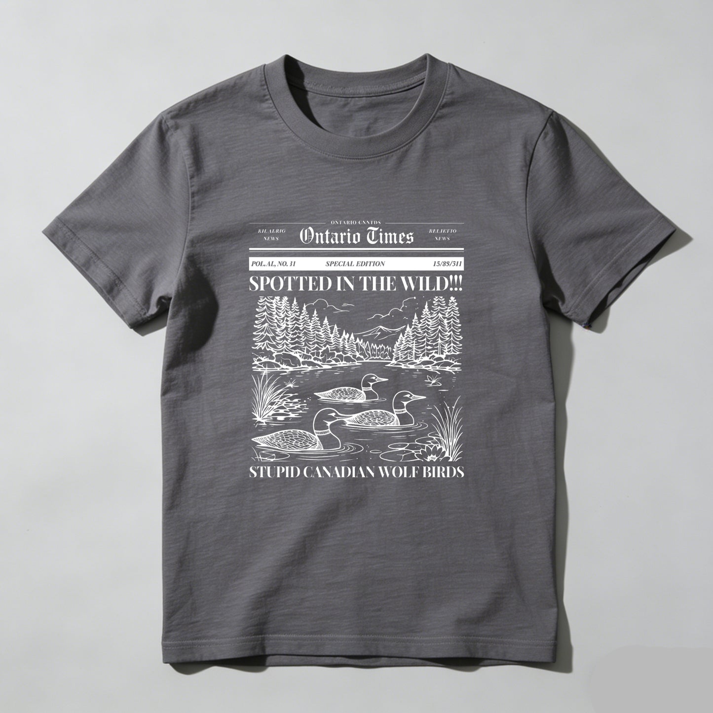 Wardrobecart Ontario Times Spotted In The Wild Stupid Canadian Wolf Birds Unisex Classic T-shirt