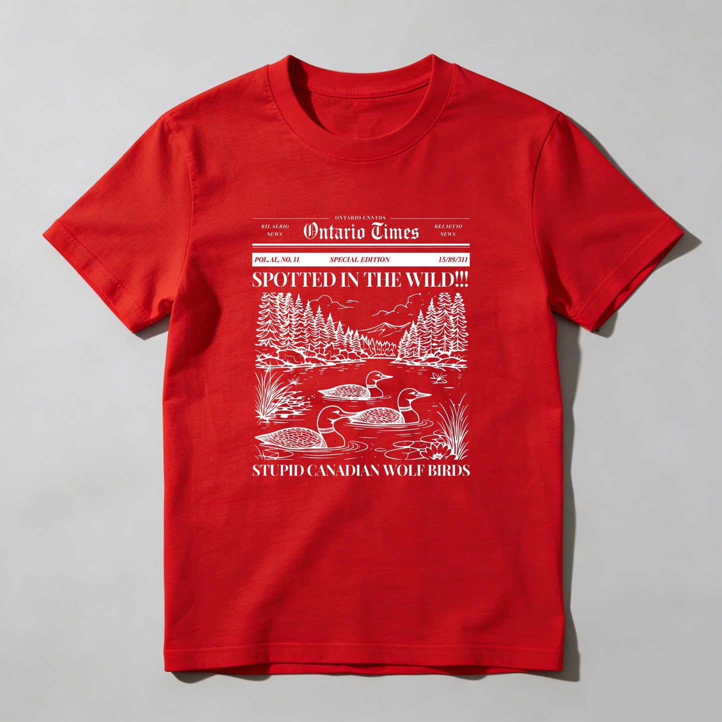 Wardrobecart Ontario Times Spotted In The Wild Stupid Canadian Wolf Birds Unisex Classic T-shirt