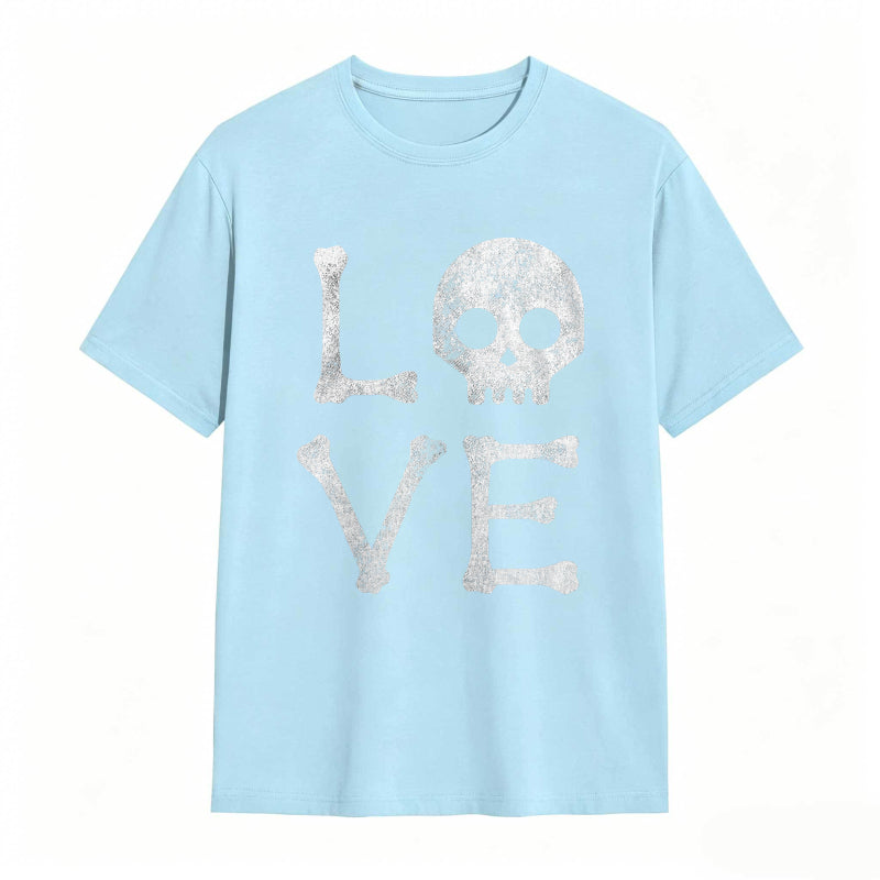 Vintage Love Skull Funny Graphic Tee