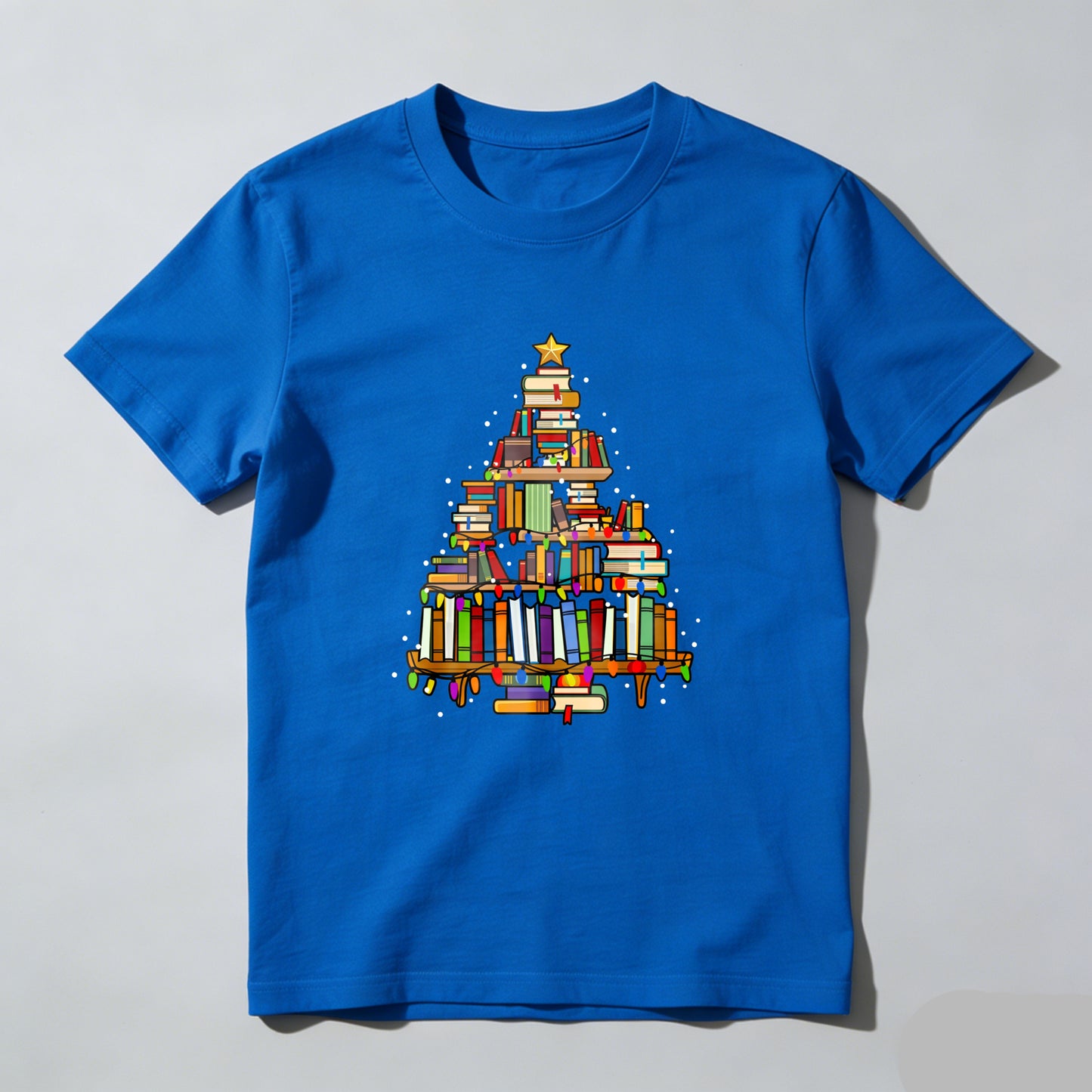 Wardrobecart Books Form Christmas Tree Pattern Unisex Classic T-shirt
