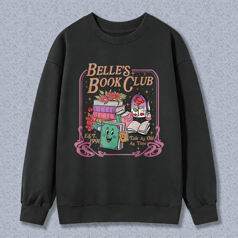 Wardrobecart Belle's Book Club With Books And Magic Lamp Design Unisex Classic Sweatshirt