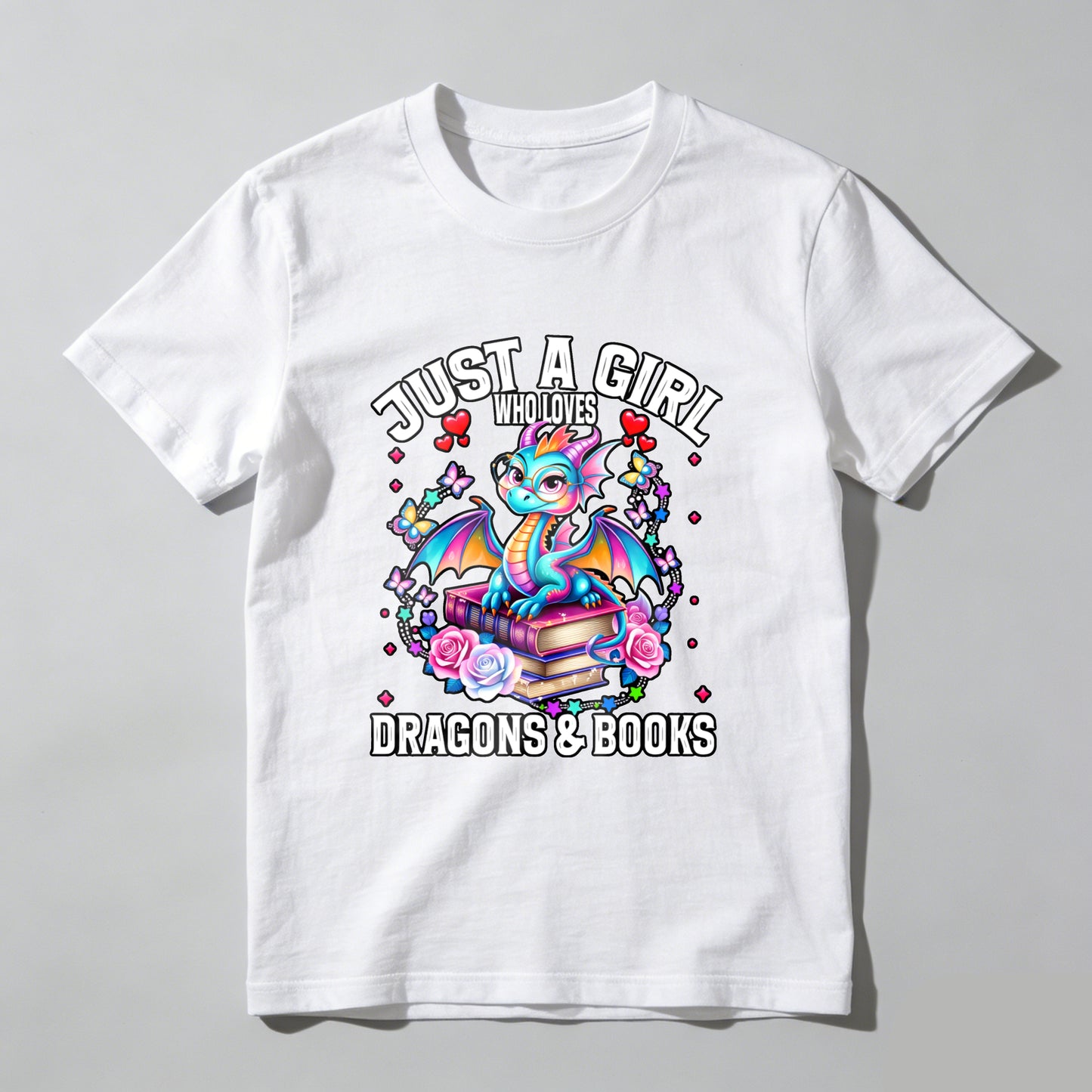 Wardrobecart Just A Girl Who Loves Dragons And Books Unisex Classic T-shirt