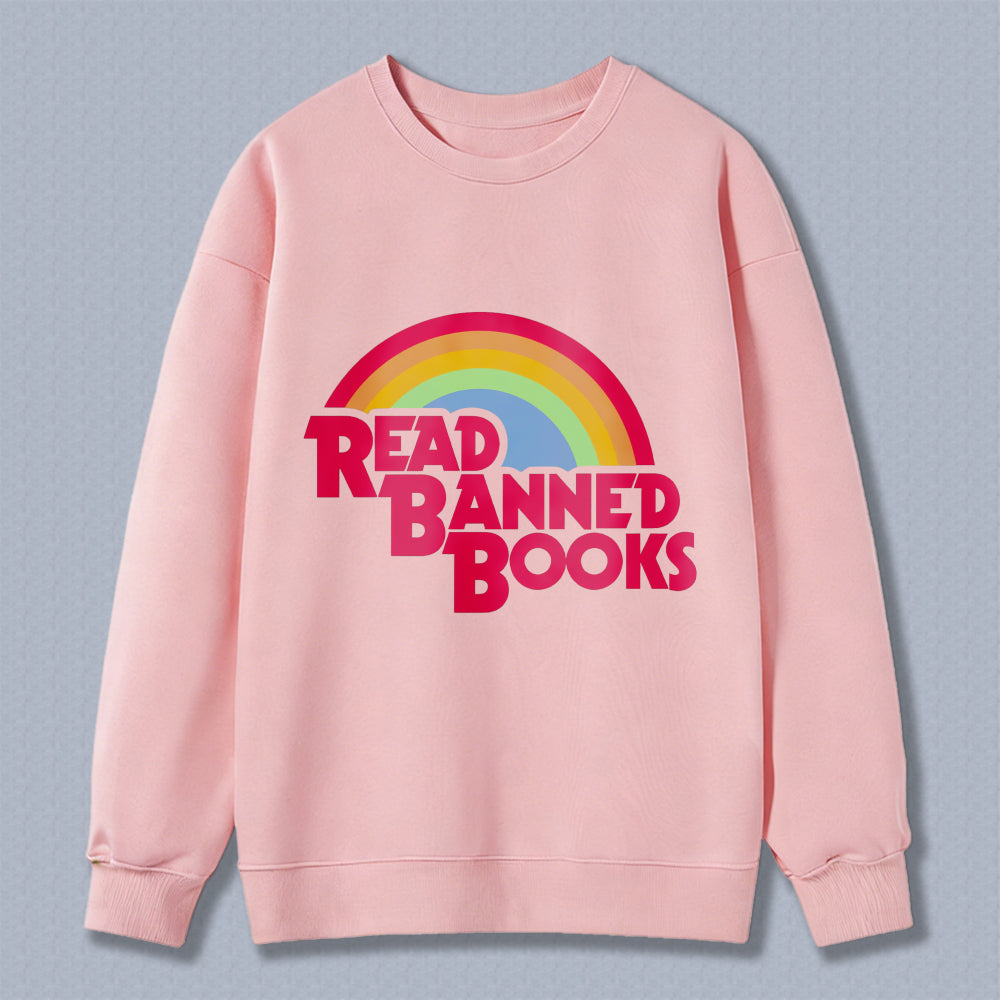 Wardrobecart Rainbow Read Banned Books Unisex Classic Sweatshirt