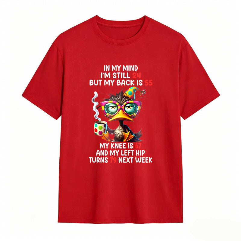 Duck With Glasses And Text About Age And Body Parts Unisex Classic T-shirt
