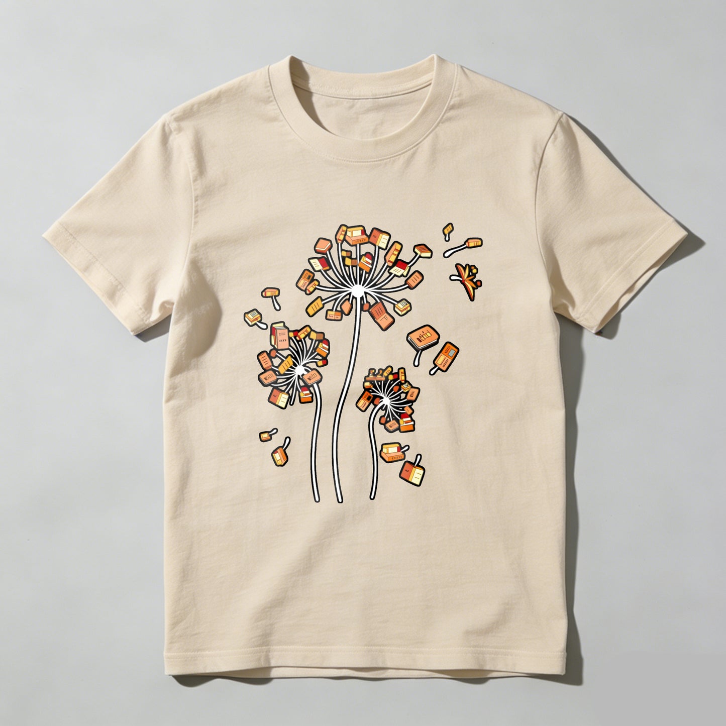 Wardrobecart Dandelion Seeds With Book And Sneaker Unisex Classic T-shirt