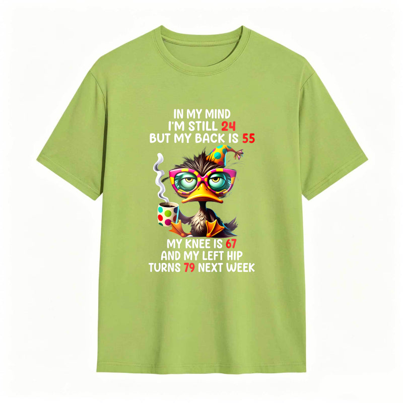 Duck With Glasses And Text About Age And Body Parts Unisex Classic T-shirt