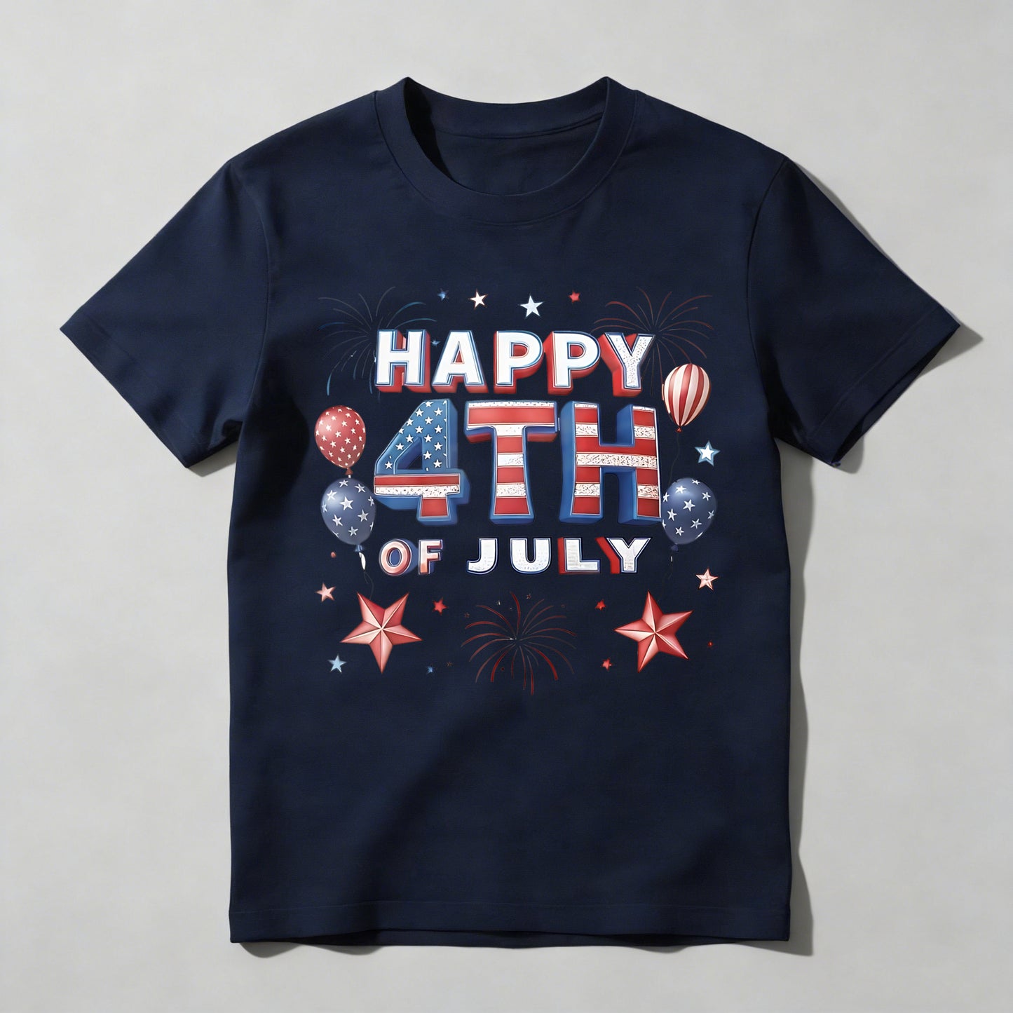 Happy 4th Of July Patriotic Stars And Balloons T-shirt