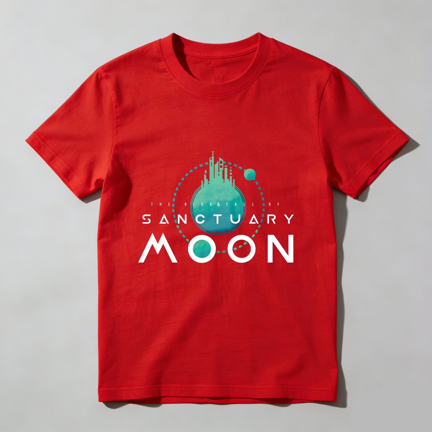 Wardrobecart Sanctuary Moon Planet Design With Cityscape Unisex Classic T-shirt