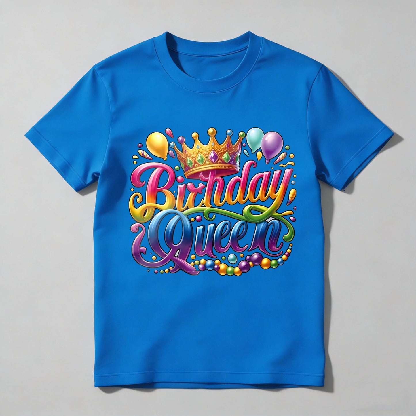 Birthday Queen Crown Balloons And Gems T-shirt