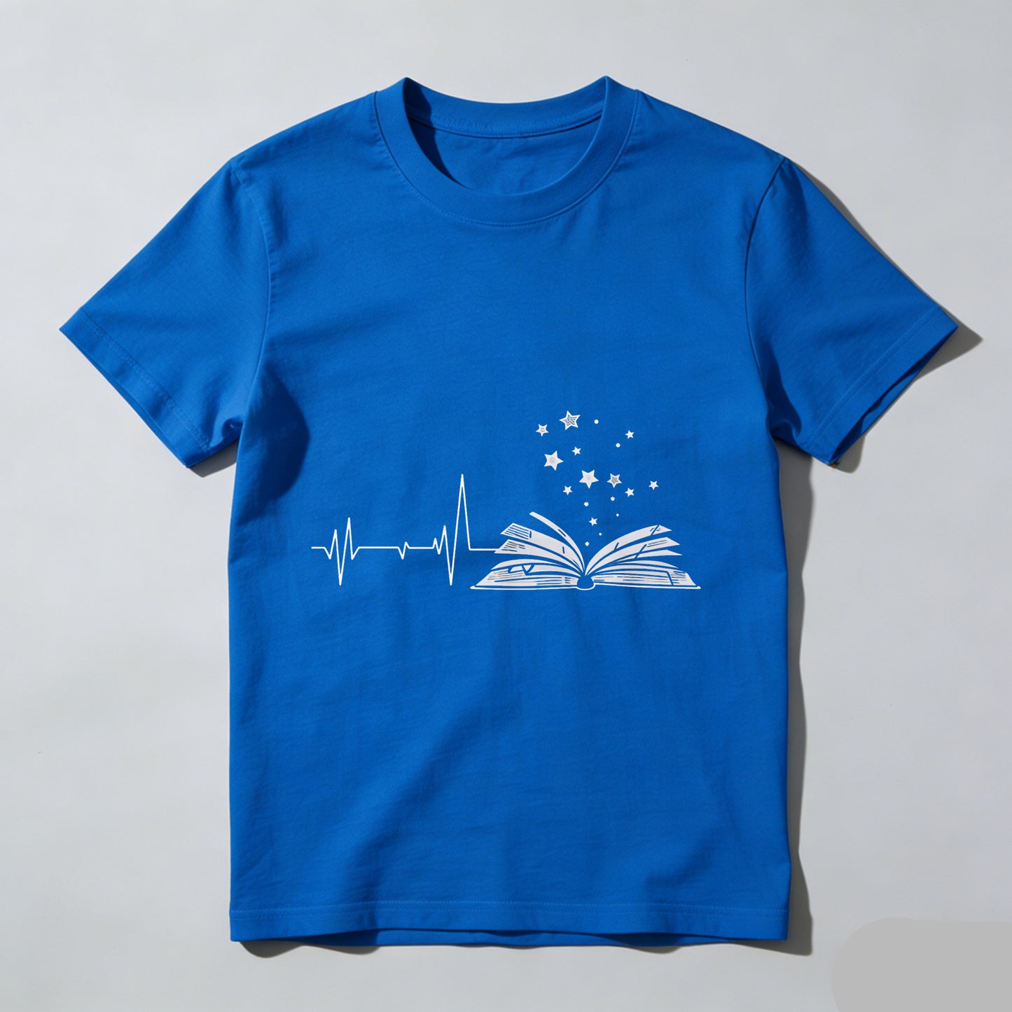 Wardrobecart Heartbeat Book Stars Pattern Print Unisex Classic T-shirt