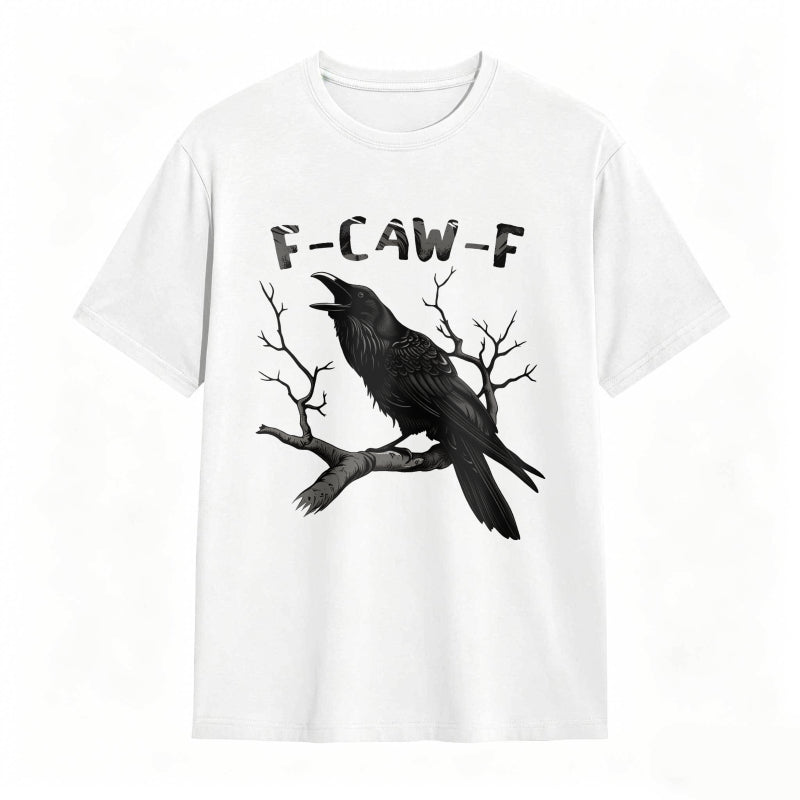 Crow On Branch With F Caw F Text Unisex Classic T-shirt