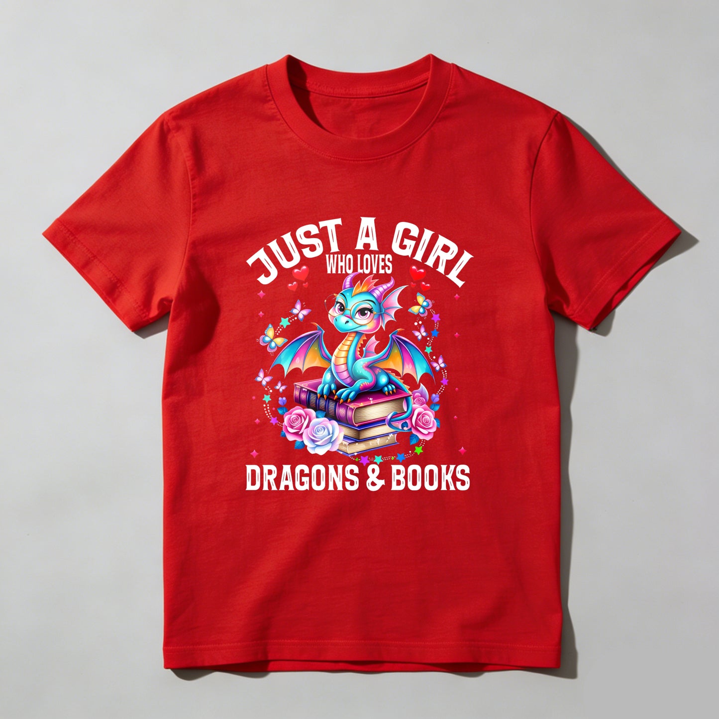 Wardrobecart Just A Girl Who Loves Dragons And Books Unisex Classic T-shirt