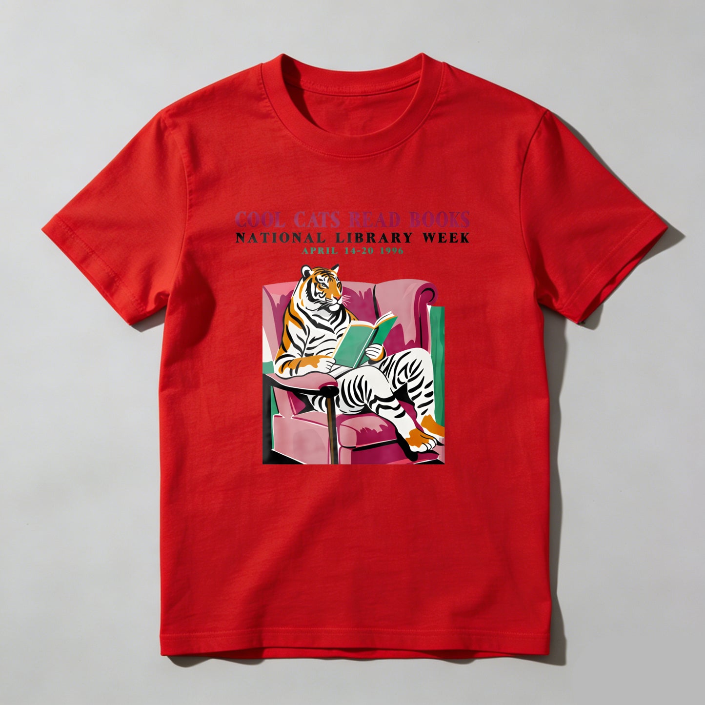 Wardrobecart Tiger Reading Book In Armchair Unisex Classic T-shirt