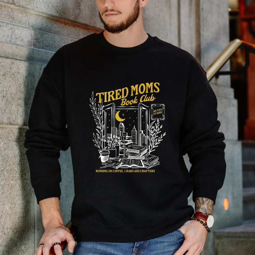 Wardrobecart Tired Moms Book Club Reading Coffee Chaos And Chapters Unisex Classic Sweatshirt