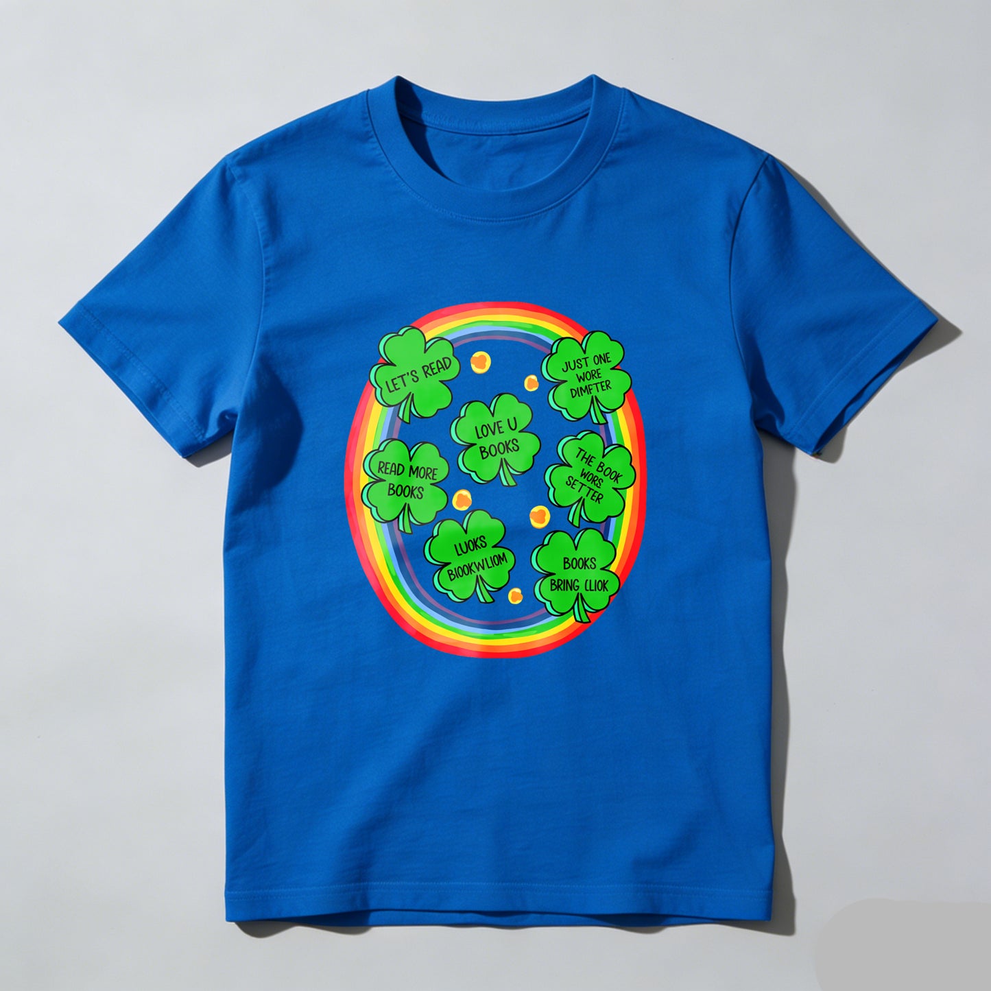 Wardrobecart Rainbow Clover With Messages Inside Unisex Classic T-shirt