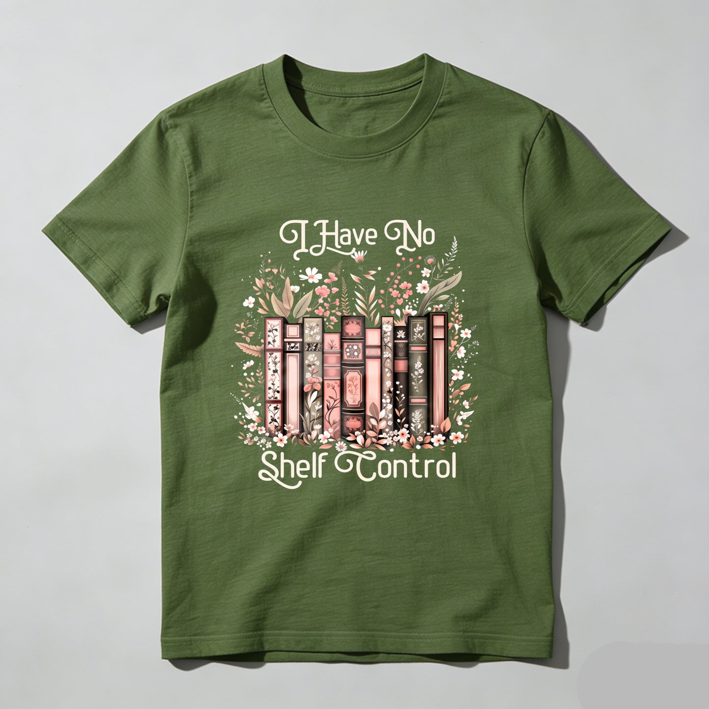 Wardrobecart Bookshelf With Flowers And Birds Design Unisex Classic T-shirt