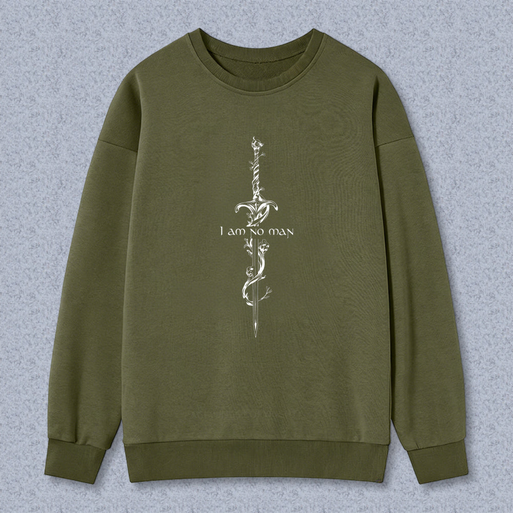 Wardrobecart Sword Design With I Am No Man Text Unisex Classic Sweatshirt