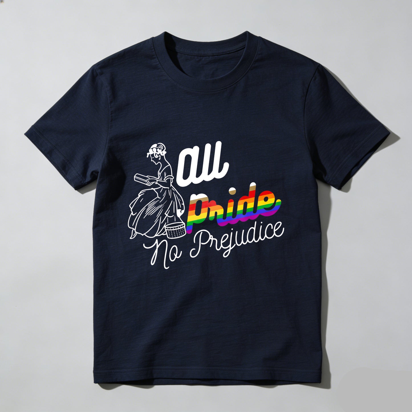 Wardrobecart All Pride No Prejudice Rainbow Design Unisex Classic T-shirt