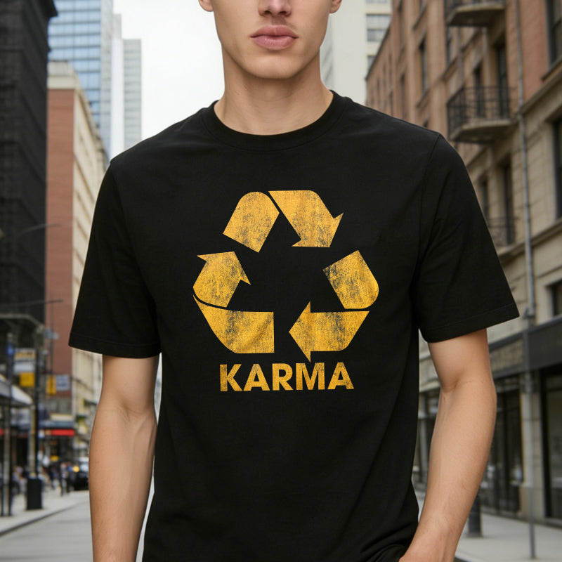 Vintage Karma Recycler Funny Motivational Graphic Tee