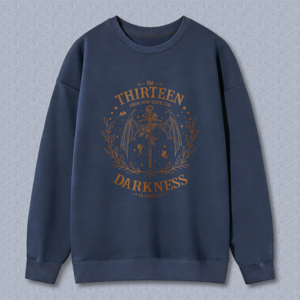 Wardrobecart Thirteen Darkness Design With Winged Sword And Laurel Wreath Unisex Classic Sweatshirt