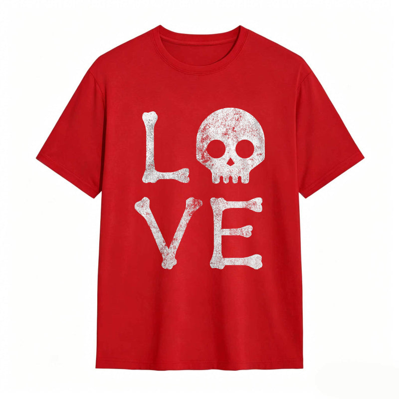 Vintage Love Skull Funny Graphic Tee