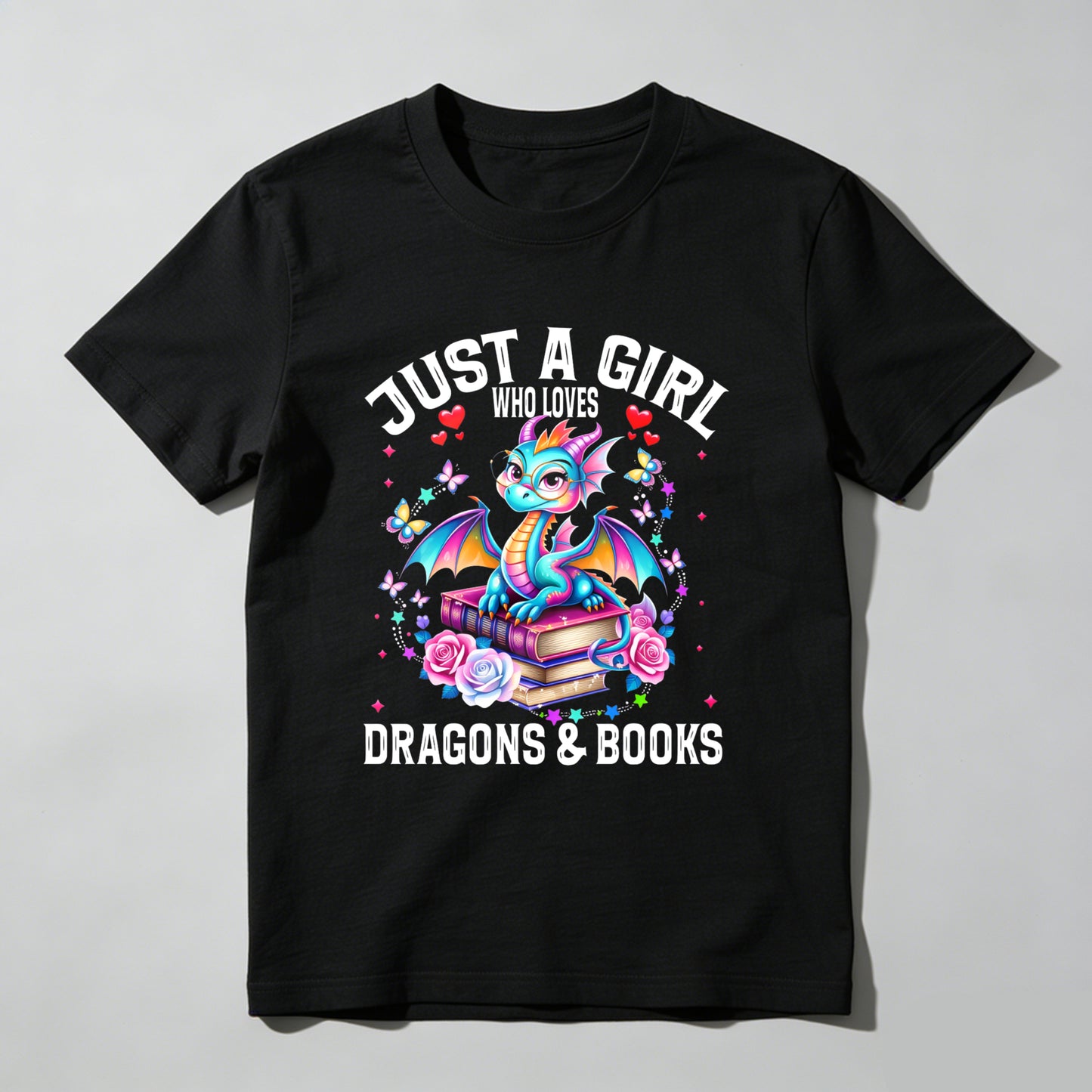 Wardrobecart Just A Girl Who Loves Dragons And Books Unisex Classic T-shirt